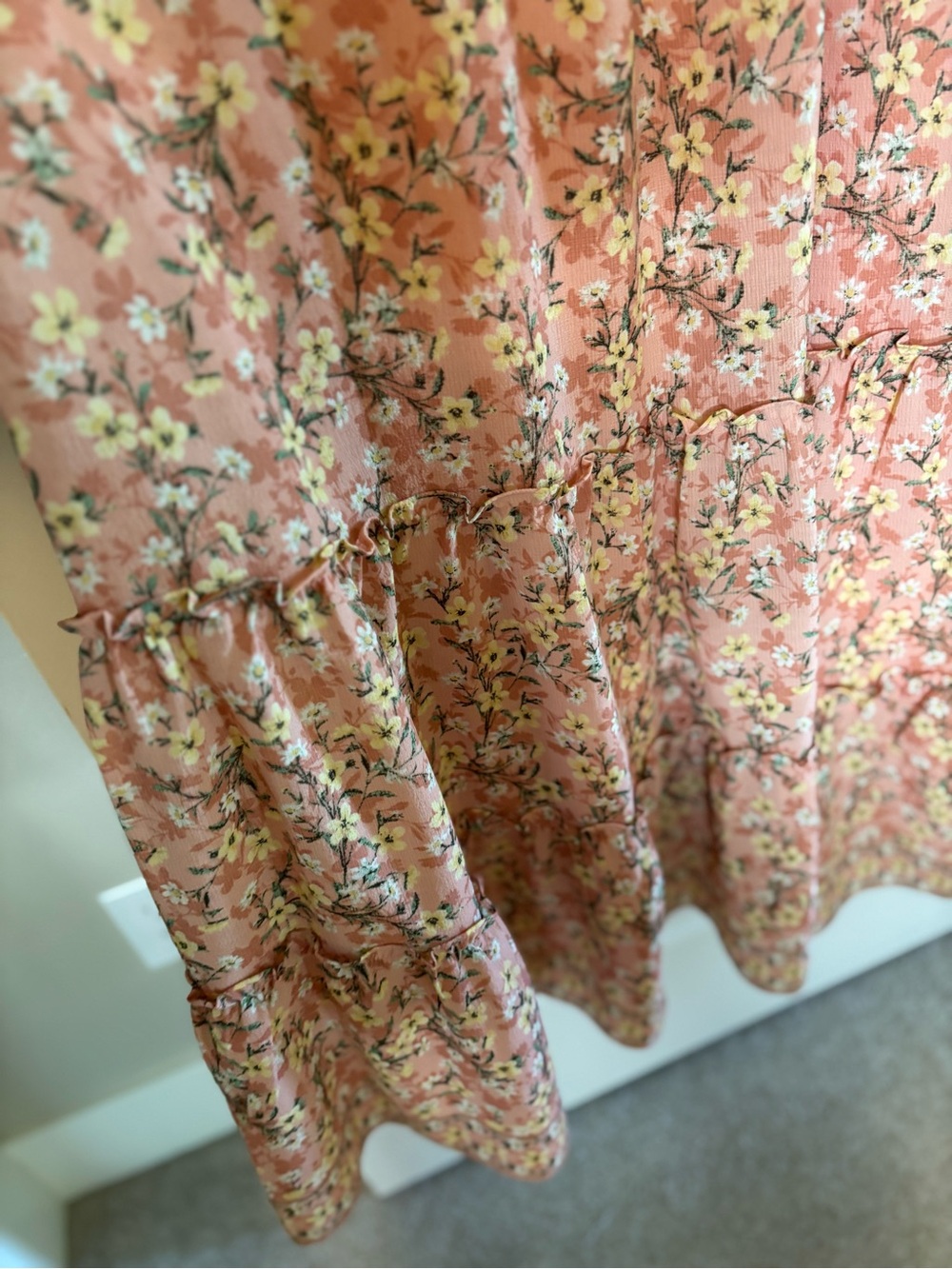 NWOT Max Studio Pink Floral Ruffle Strap Maxi Dress - Picture 5 of 6